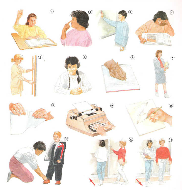 school verbs - English book